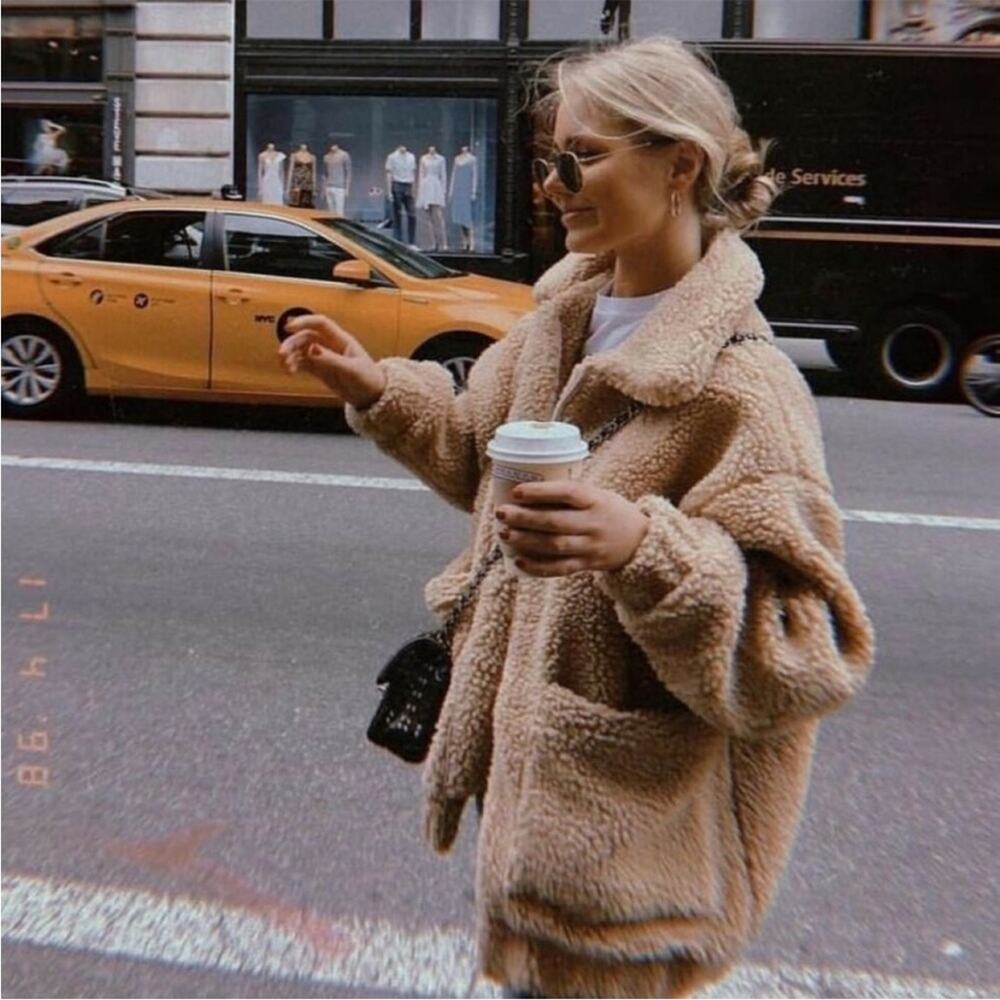 I.AM.GIA Pixie Teddy Coat in Caramel Tan XS